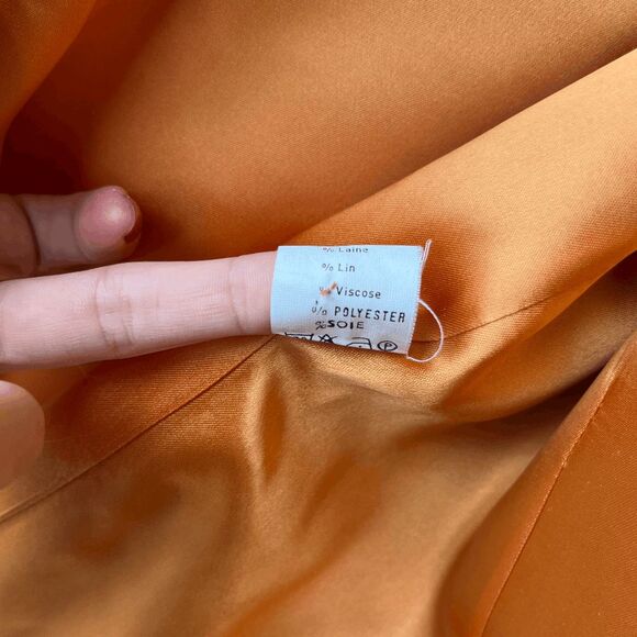 VTG 70s Robert Mager Paris Small Brocade Silk Vest Covered Buttons Adjustable - Picture 3 of 12